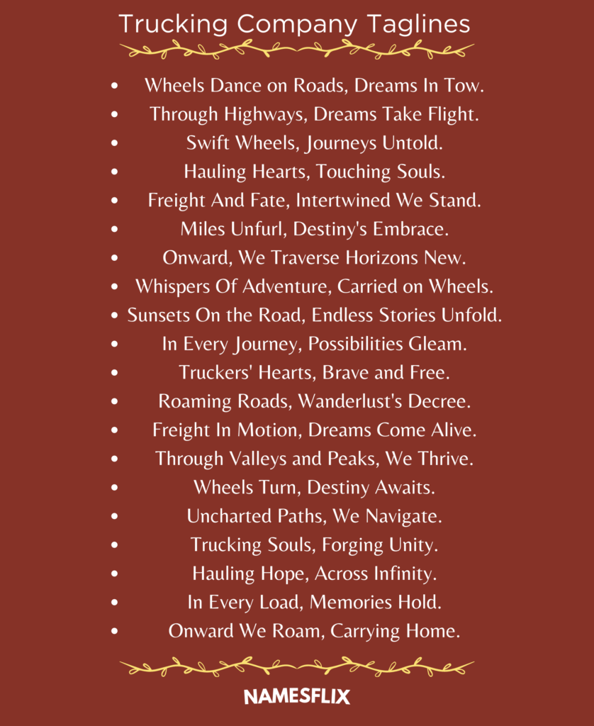 Trucking Company Taglines Â