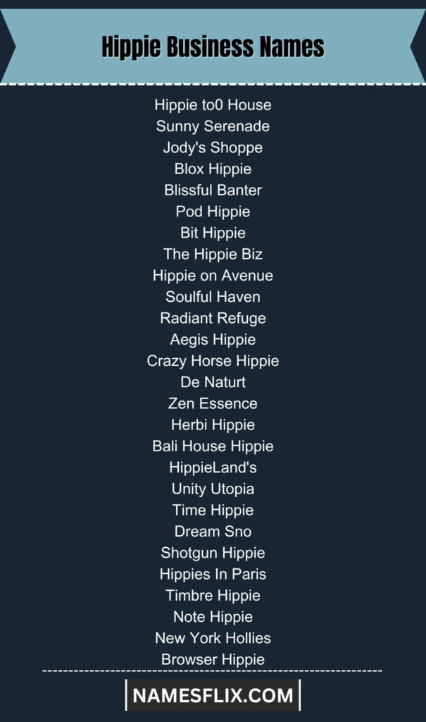 Hippie Business Names